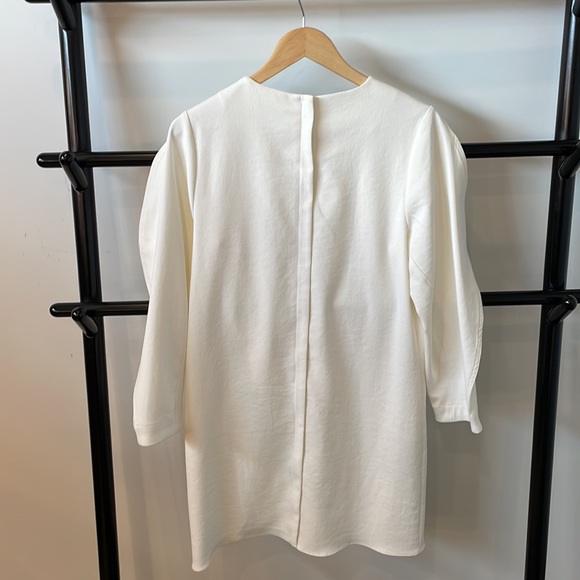Tibi white size 4 crepe shift dress mid length - Picture 4 of 5